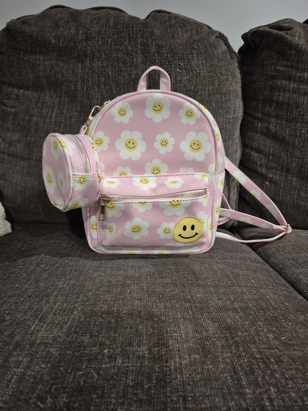 Under One Sky Pink Daisy Smile Mini Backpack